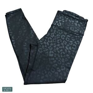 High-Rise Black Leopard Jacquard Leggings